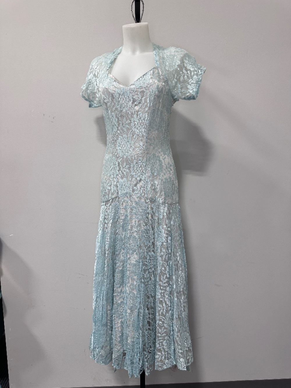 1980s drop waist party dress